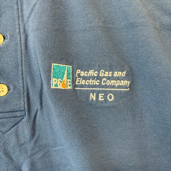 Vintage PG&E Muscle Shirt Mens Large Waffle Knit Empolyee Work Uniform Henley - Picture 7 of 8